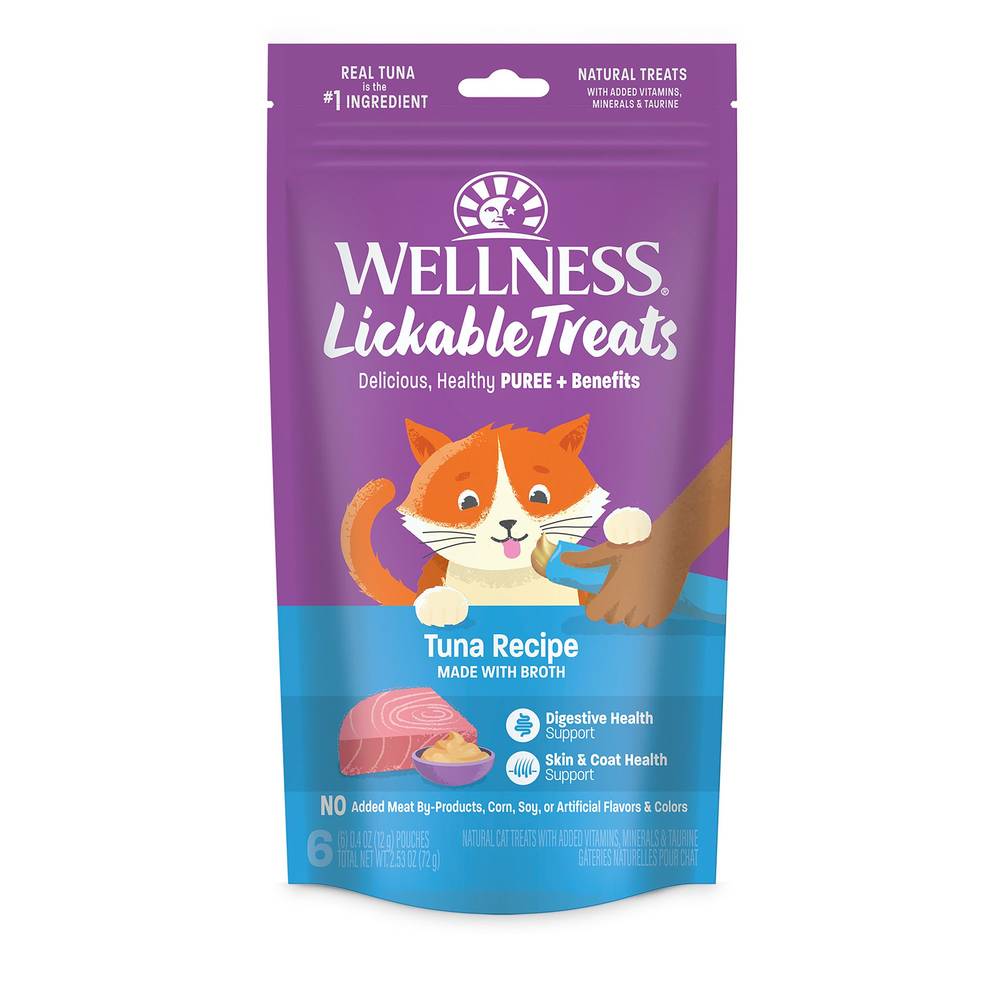 Wellness Adult Cat Lickable Treats, Tuna (72 g, 6 ct)