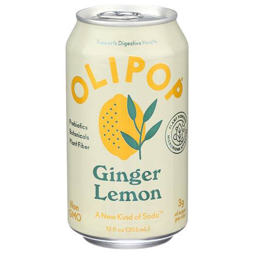 Olipop Ginger Lemon Prebiotic Sparkling Tonic