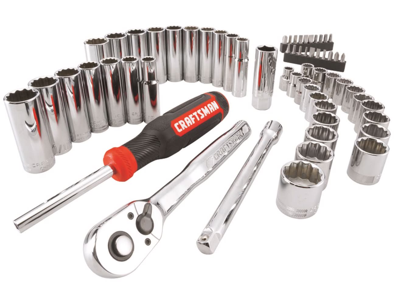 Craftsman 3/8 In. Drive Metric And Sae 12 Point Mechanic'S Tool Set 61 Pc