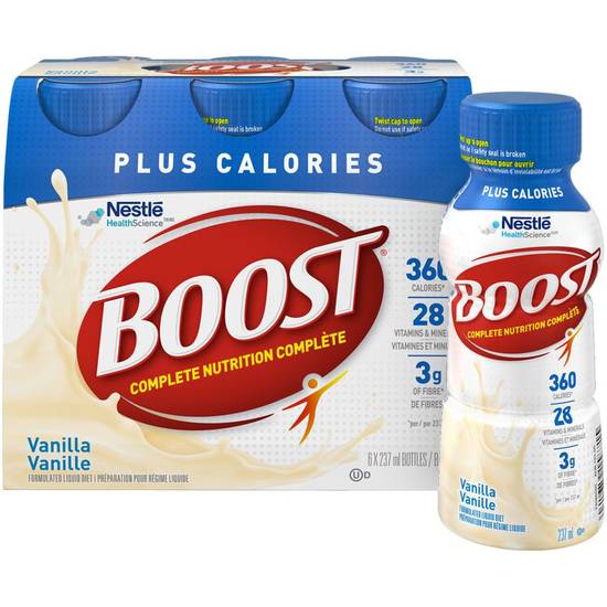 Boost substitut de repas liquide à saveur de vanille, plus calorie (6x237 ml) - plus calories vanilla (6x237ml)