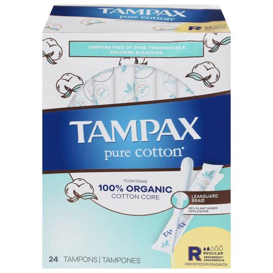 Tampax Pure Cotton Regular Tampons (24 ct)