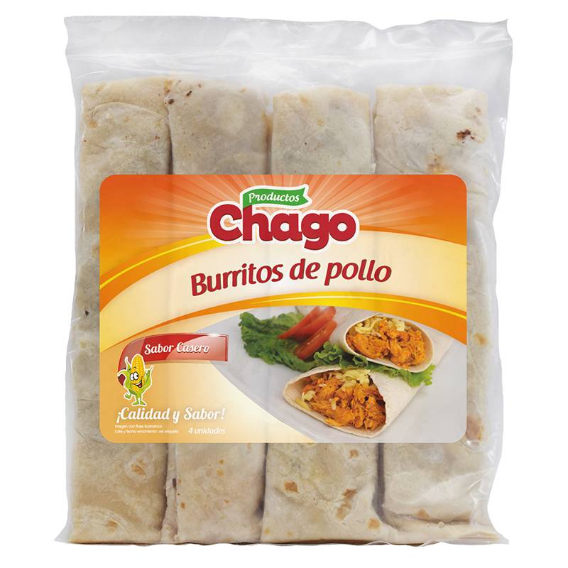Chago Burritos de pollo (Bolsa 4 unids)