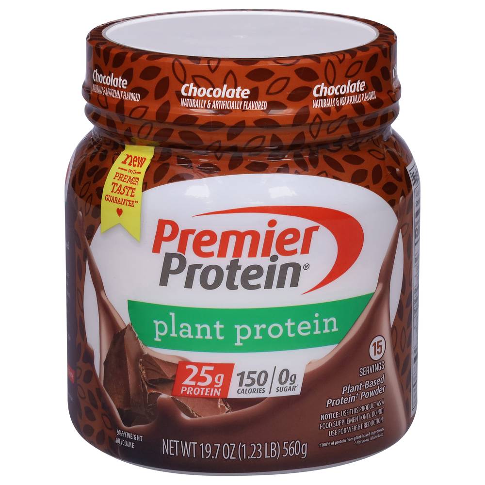 Premier Protein Plant Protein Protein Powder, Chocolate (19.7 oz)