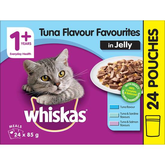 Whiskas 1+ Tuna Favourites in Jelly Cat Food 24x85g 24 pack