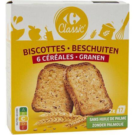 Carrefour Classic' - Biscottes 6 céréales