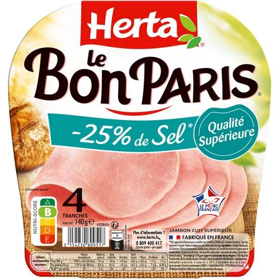 Herta - Jambon le bon Paris (4 pièces)