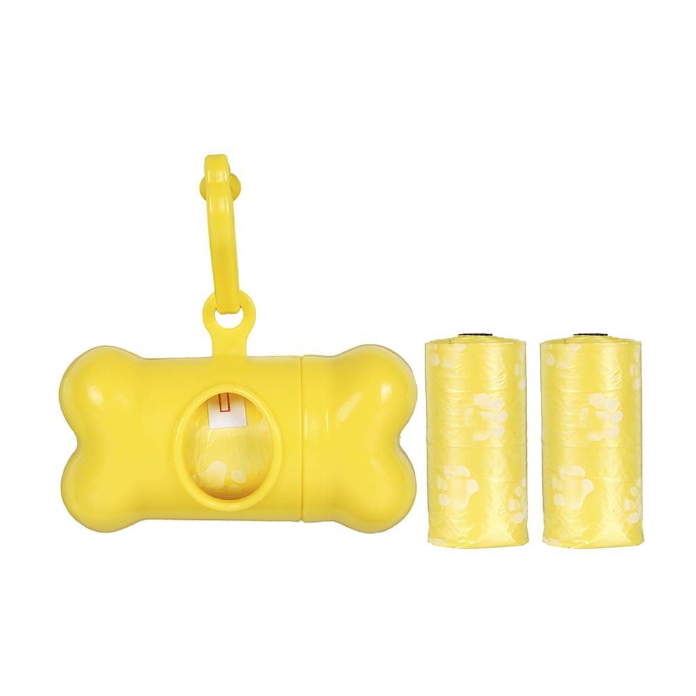 Miniso dispensador y bolsas amarillo (pack 4 piezas)
