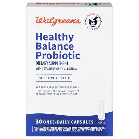 Walgreens Healthy Balance Probiotic Once-Daily Capsules (30 ct)
