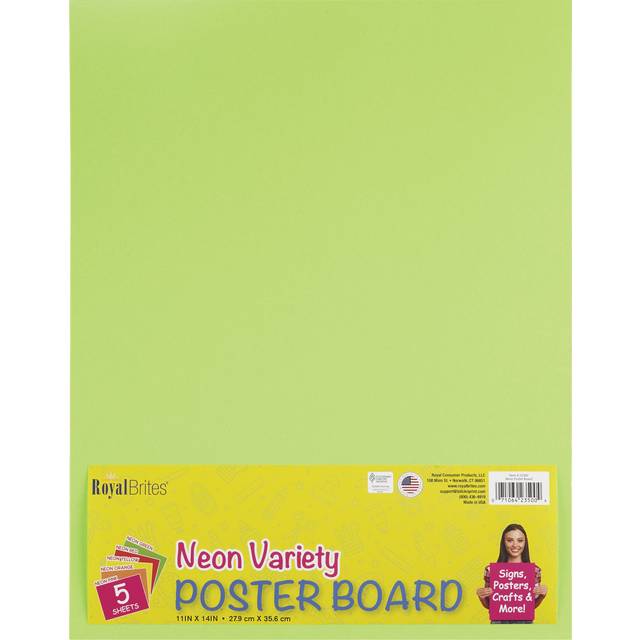 RoyalBrites Poster-Glow Poster Board 11x14" Fluorescents
