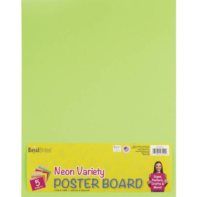 Royal Brites Poster-Glow Poster Board Variety pack, Assorted (5 ct)