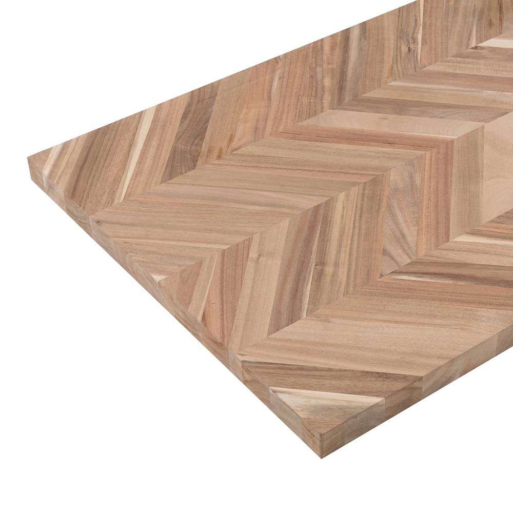 allen + roth 4-ft x 25-in x 1.5-in Natural Chevron Acacia Butcher Block Countertop | ARF1525CHACA-48