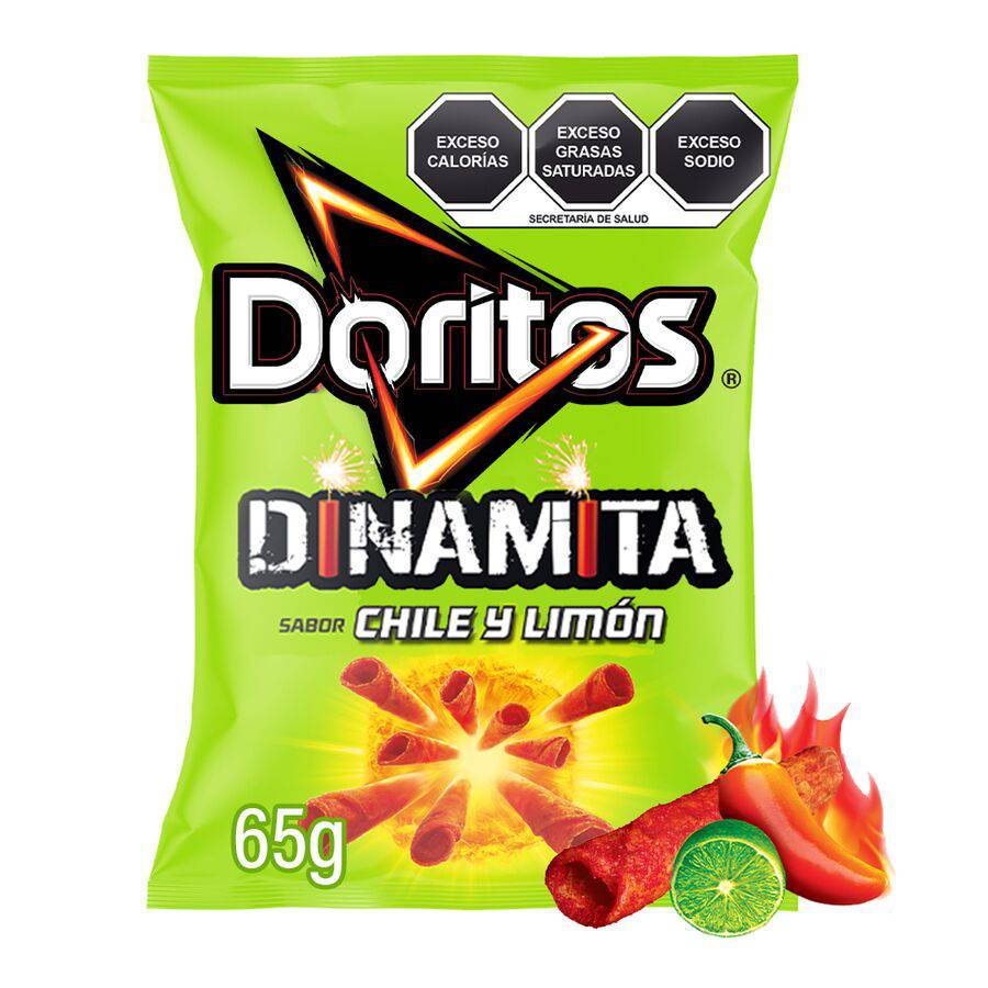 Doritos · Nachos dinamita sabor limón y chile (65 g)