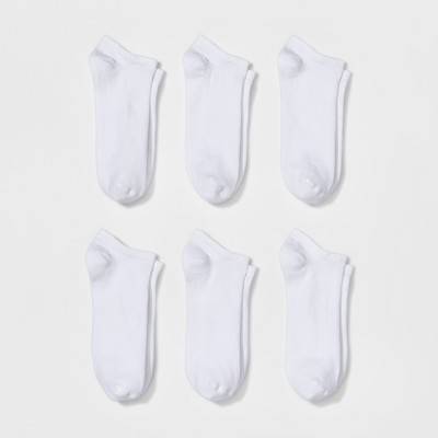 Women's 6pk Low Cut Socks - A New Day™ White 4-10