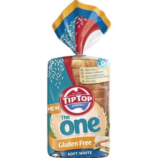 Tip Top Gluten Free White Sandwich Slice Bread Loaf 550g