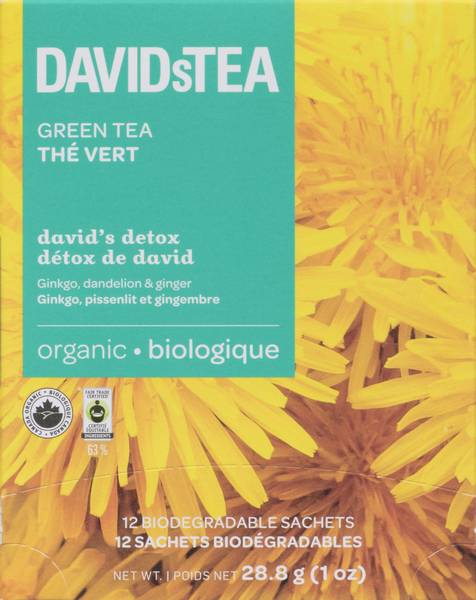 DAVIDsTEA Detox Green Tea Sachets (28.8 g, 12 ct)