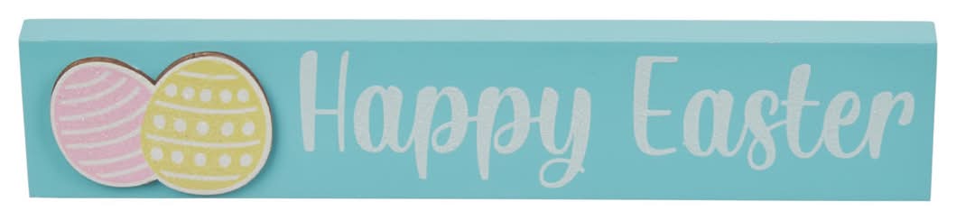 Easter Rectangular Tabletop Block Sign Decor Long Assorted