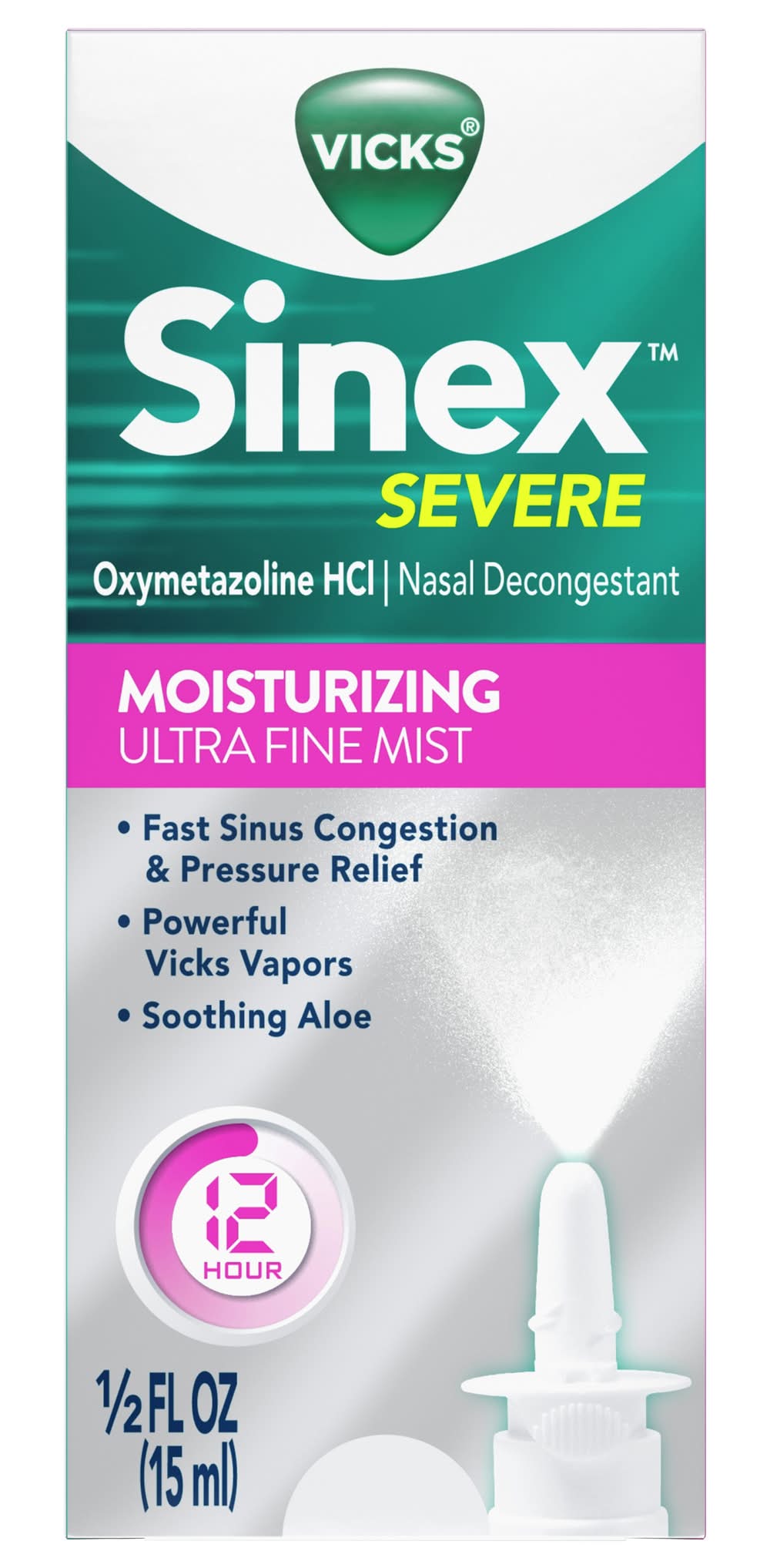 Vicks Sinex Severe Moisturizing Ultra Fine Mist Nasal Decongestant (0.5 fl oz)