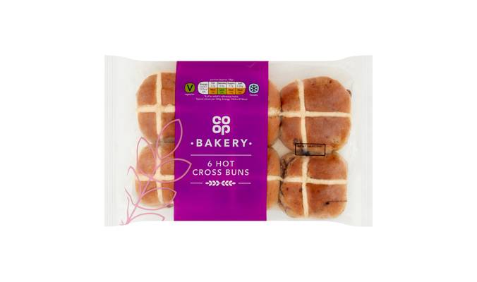 Co-op Bakery 6 Hot Cross Buns