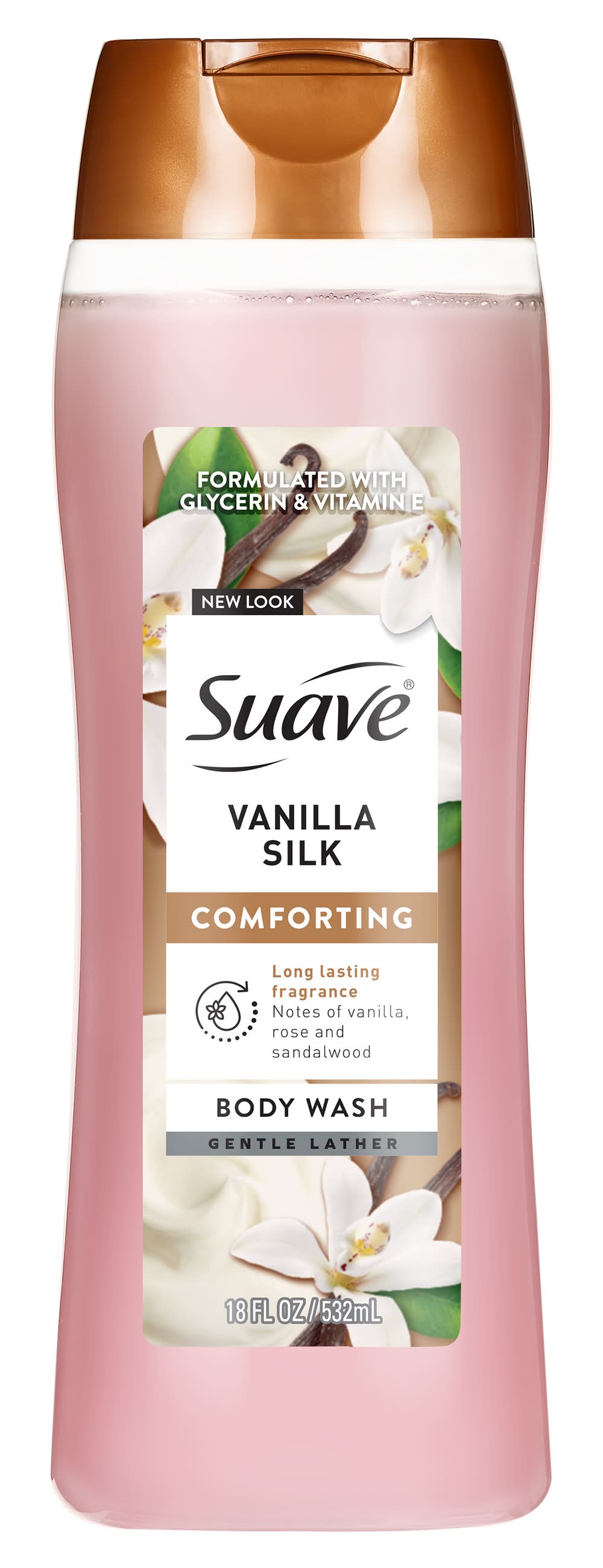 Suave Essentials Gentle Body Wash With Sweet Blend Oil Essence, Sweet Vanilla Silk (18 fl oz)