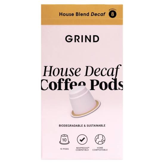 Grind Decaf Blend Home Compostable Coffee Pods (10 pack, 52g)