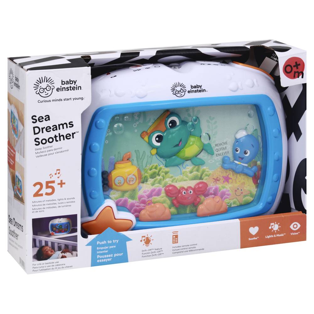 Baby Einstein Sea Dreams Soother Musical Crib Toy and Sound Machine With Remote, Lights and Melodies, Newborns +