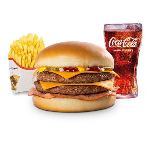Menu double cheese bacon