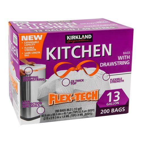 Kirkland Signature Flex tech sacs de cuisine à cordon coulissant