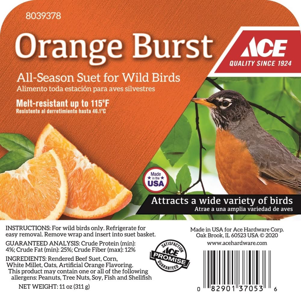 ACE Orange Burst Suet 11 Oz