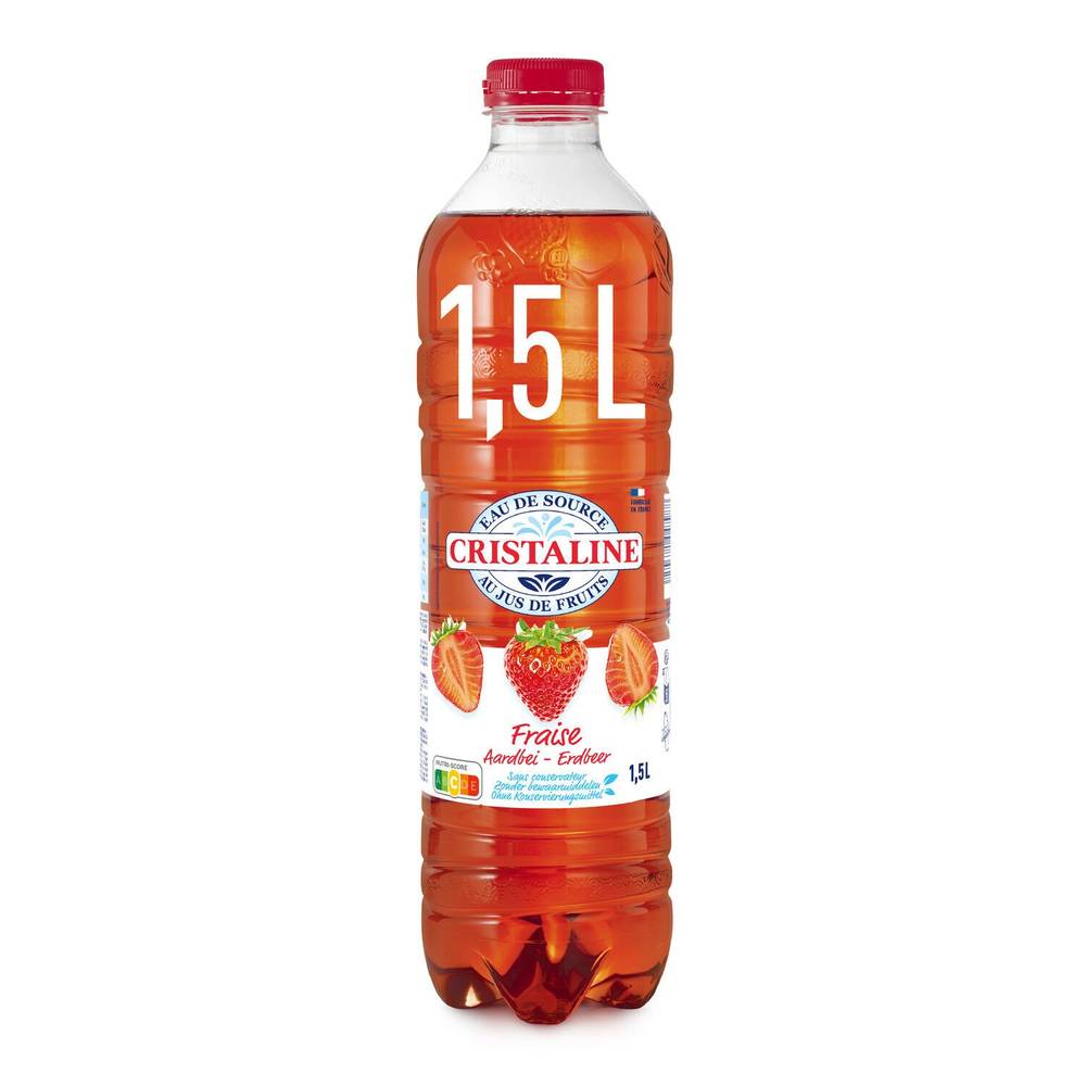 Eau aromatisée fraise CRISTALINE - la bouteille de 1,5L