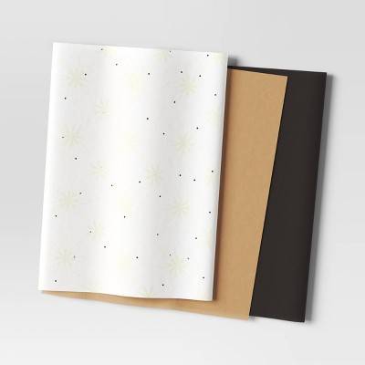 30ct Banded Christmas Gift Tissue Paper White/Gold/Black - Wondershop™