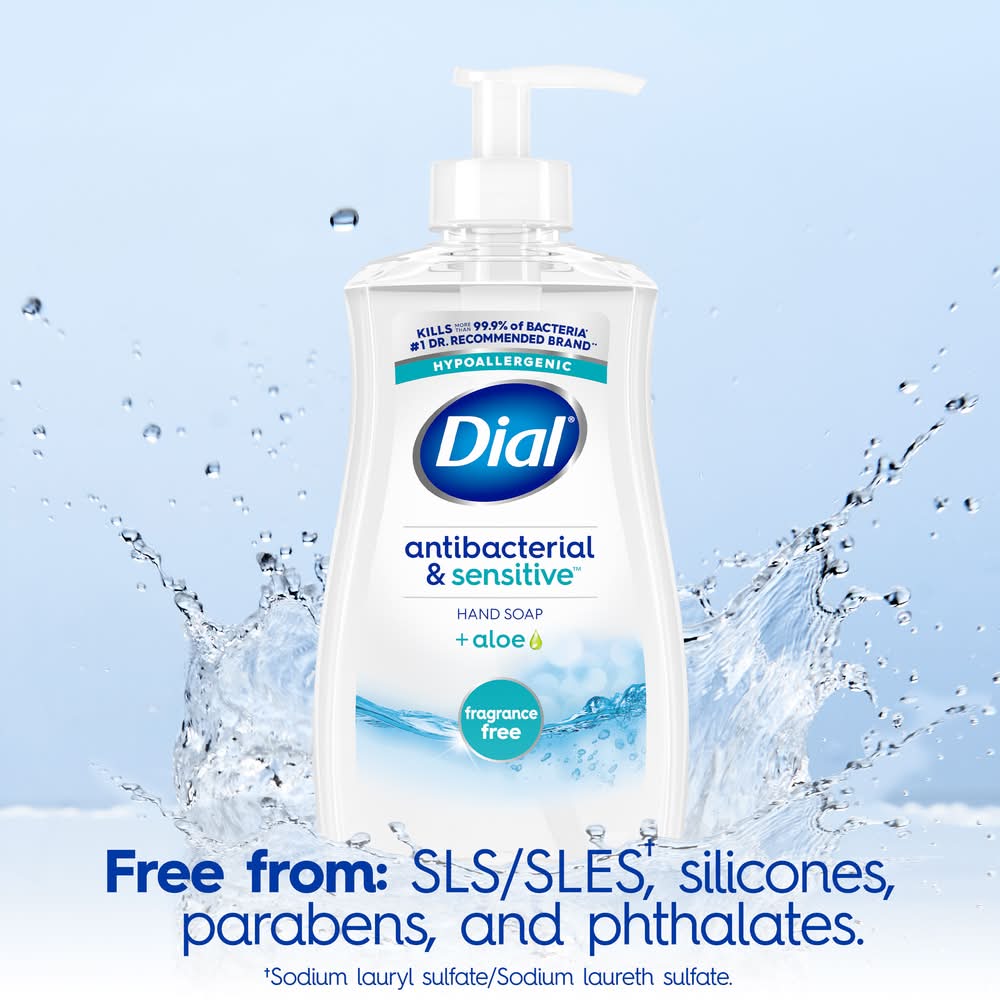 Dial Complete Clean + Gentle Antibacterial Liquid Hand Soap, Fragrance Free (11 fl oz)