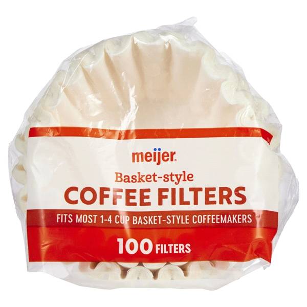 Meijer Basket-Style Coffee Filters For 1-4 Cup Coffee Makers (100 ct)