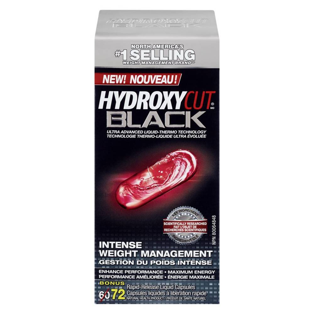 Hydroxycut Rapid-Release Liquid Capsules, Black Intense Weight Management (130 g)