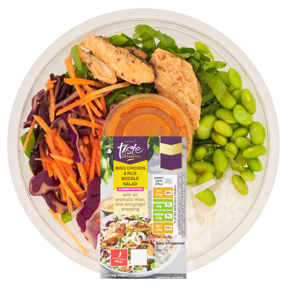 Sainsbury's Miso Chicken & Rice Noodle Salad, Taste the Difference