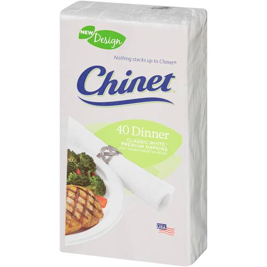 Chinet Premium Classic White Dinner Napkins (40 napkins)