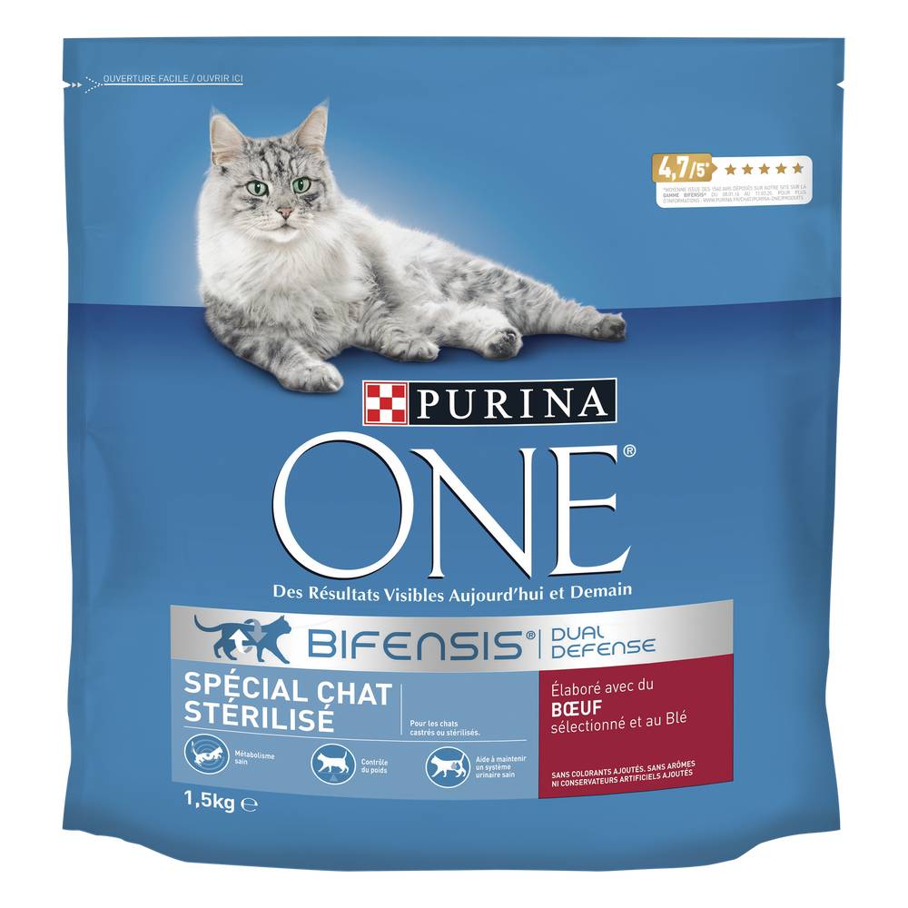 Purina One - Croquettes pour chat stérilisé (bœuf)