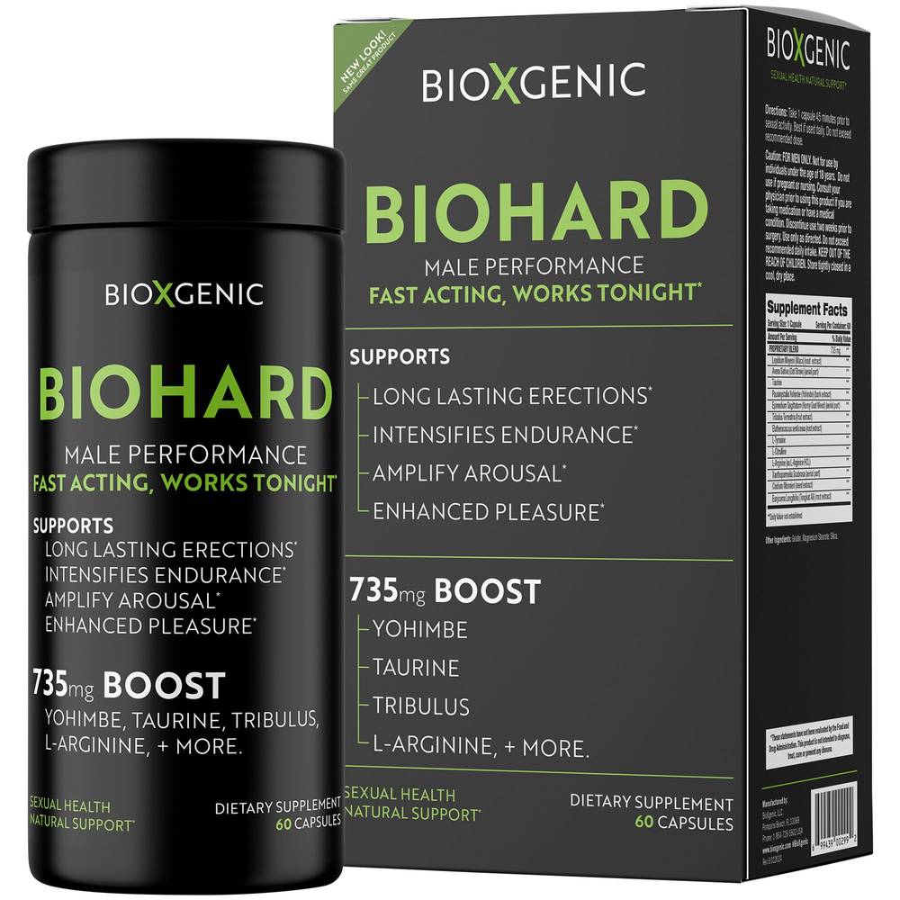Bioxgenic Bio-Hard Male Performance Capsules 735 mg