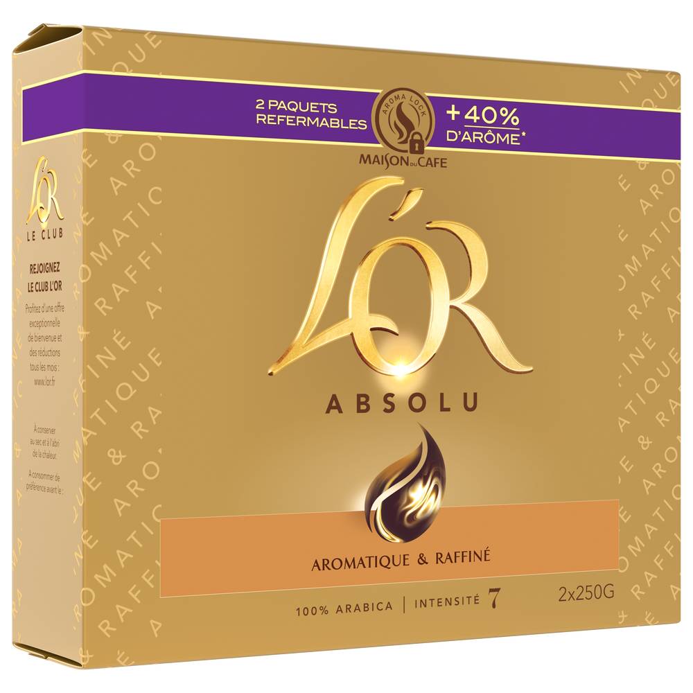 L'OR - Absolu café moulu intensité 7 (500g)