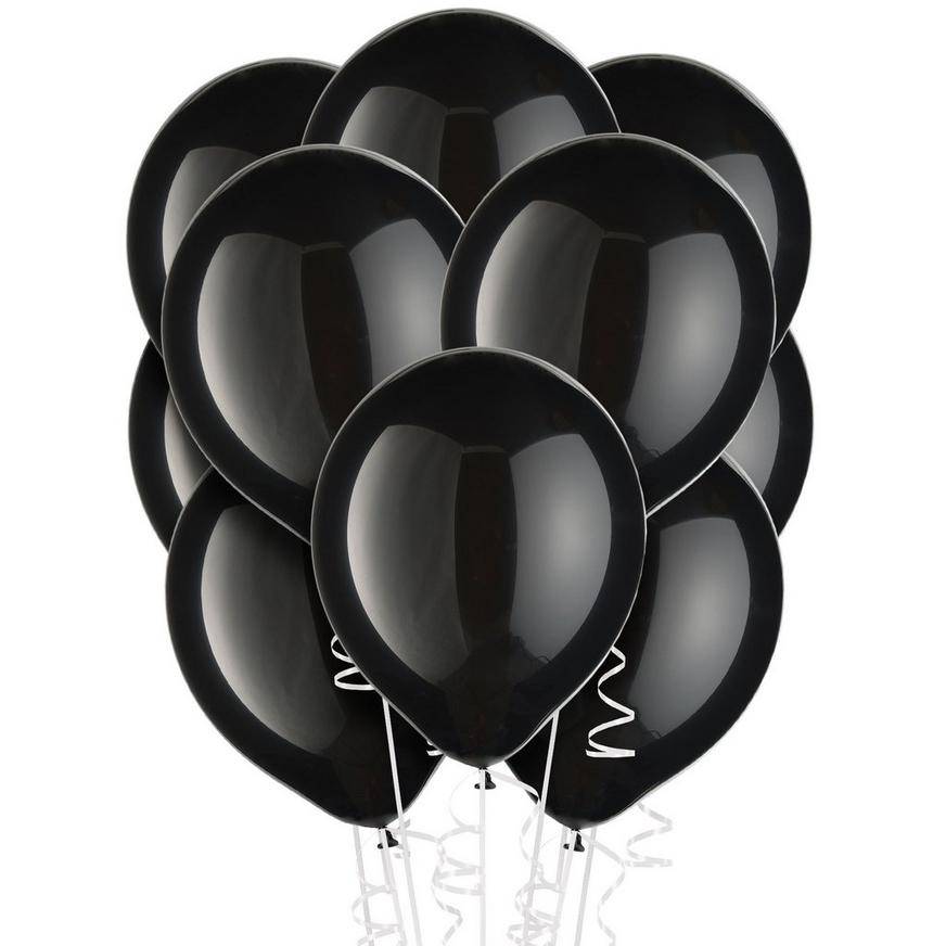 Uninflated 72ct, 12in, Black Balloons