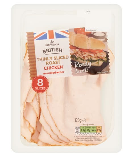 Morrisons British Thinly Sliced Roast Chicken Slices (8 pack)