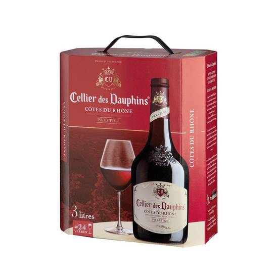 Côtes du Rhône, vin rouge Cellier dauphins 3L