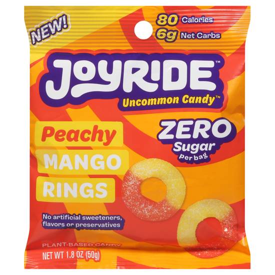 Joyride Ncommon Candy Zero Sugar Peachy Mango Rings Candy