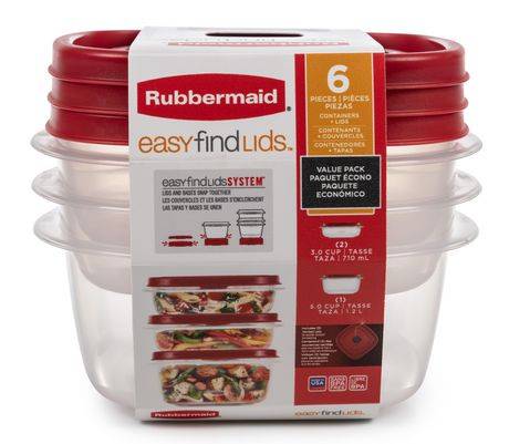 Rubbermaid Easy Find Lids Food Storage Container Value pack (red)