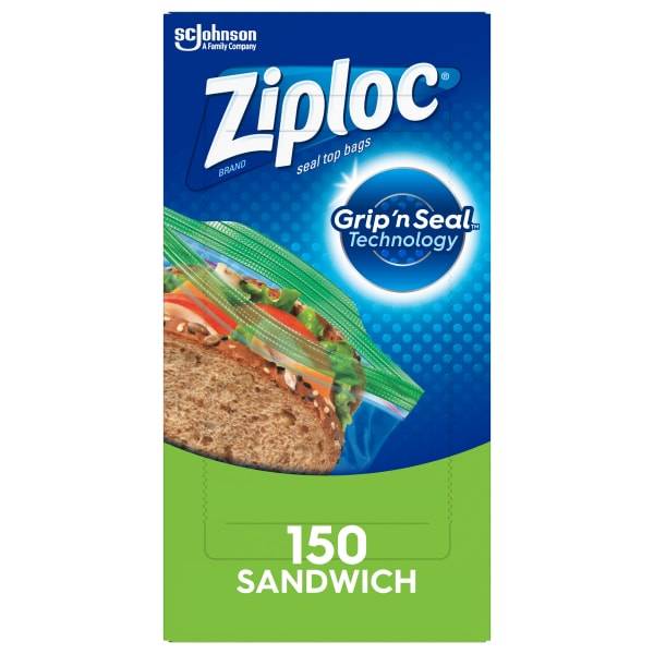 Ziploc Brand Sandwich Bags With Grip 'N Seal Technology (150 ct)