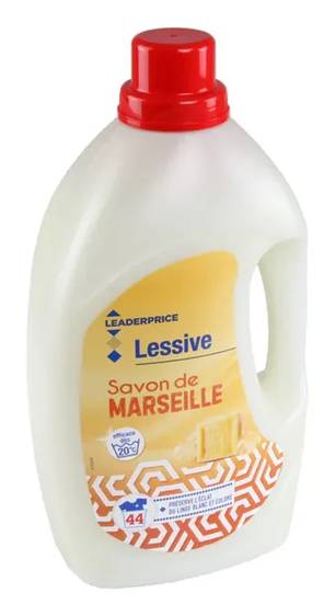 Leader Price - Lessive liquide savon de marseille 44 lavages (2,2L)