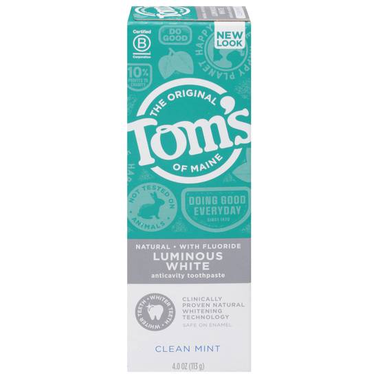 Tom's Anticavity Clean Mint Luminous White Toothpaste