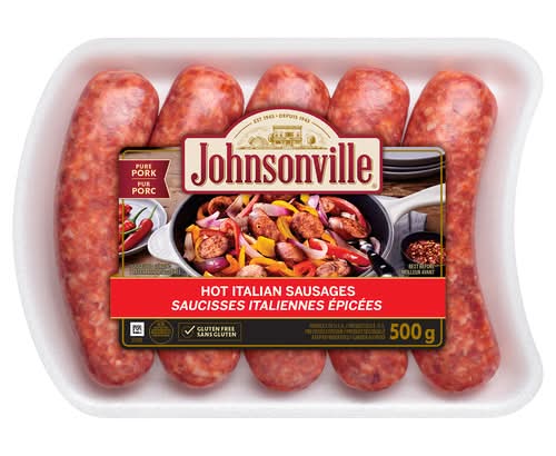 Johnsonville Gluten Free Hot Italian Sausages, Pure Pork (500 g, 5 ct)