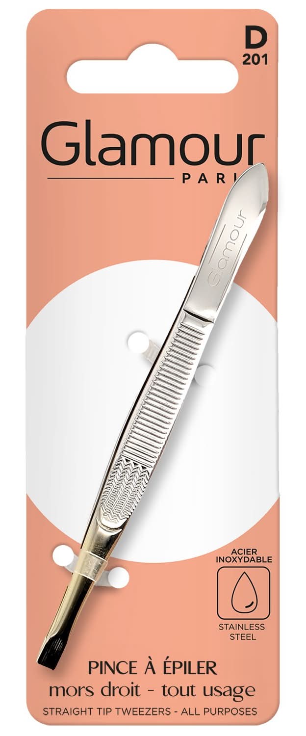 Glamour Paris - Pince à épiler acier inoxydable mors droit tout usage