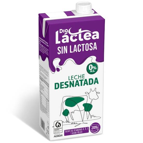 Leche desnatada sin lactosa Dia Láctea brik 1 l
