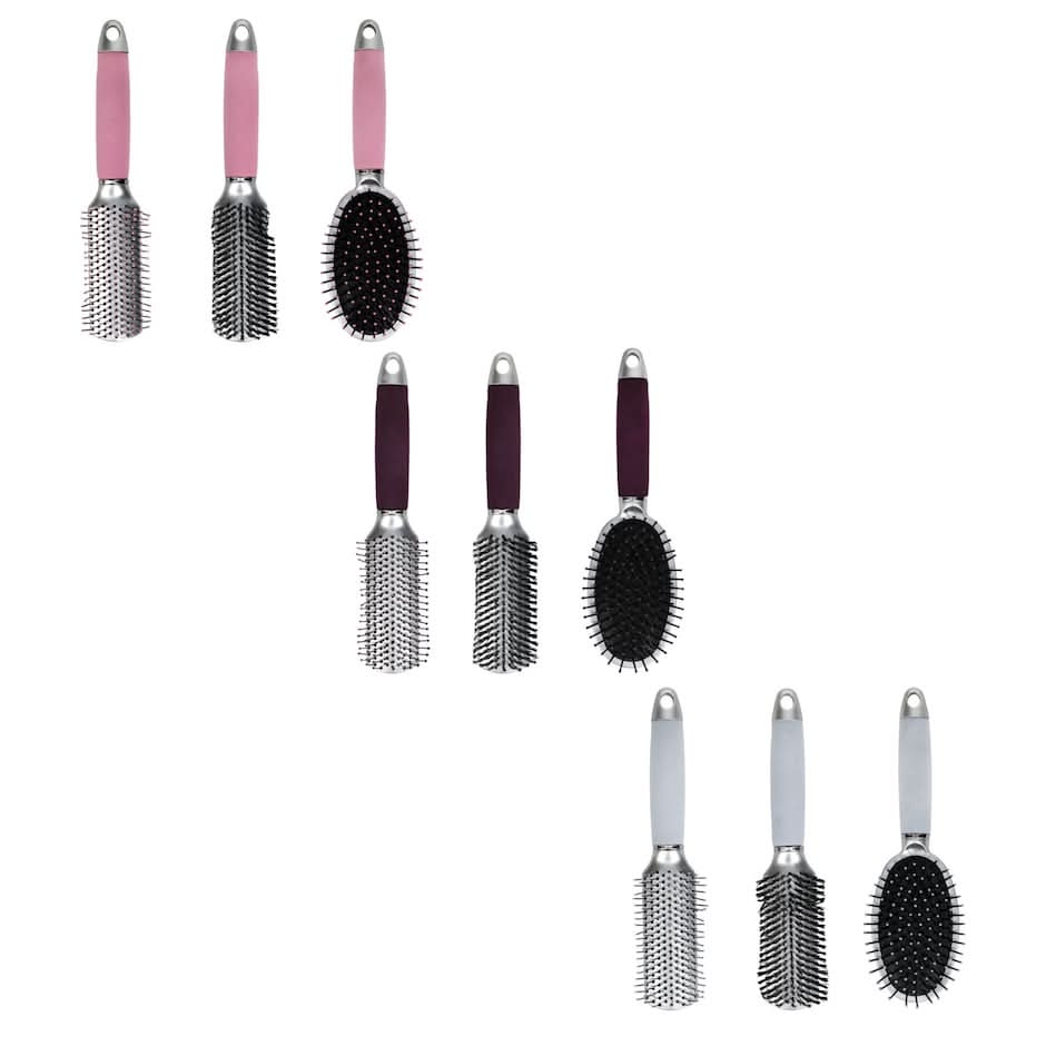 Soft Handled Hair Brushes, 9.4 in.